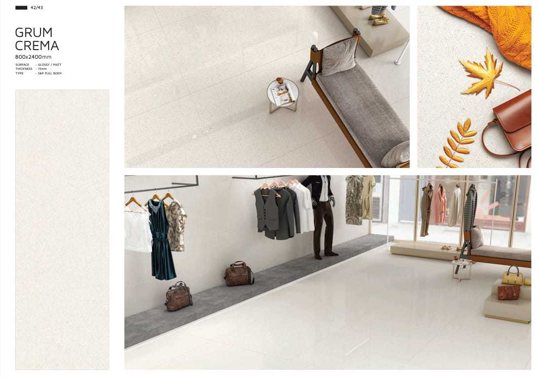 Floor Tiles - Ceramic, 60x60cm, Off-white | Durable, Easy Clean, Scratch Resistant, Stain Resistant, Stylish, Water Resistant, Matte Finish, 10mm Thickness