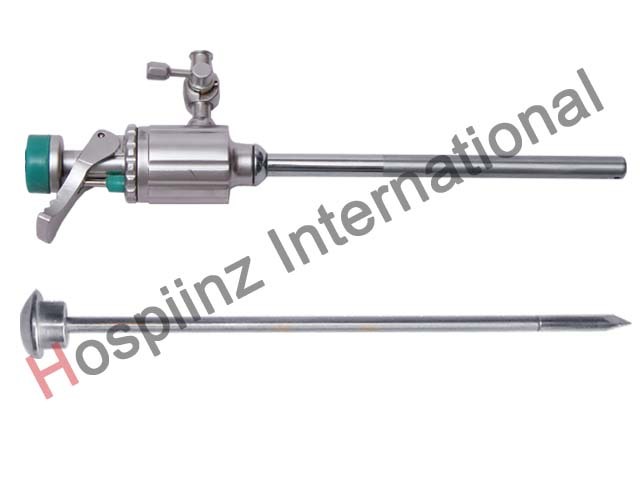 Stainless Steel 7 Mm Trocar With Flap Valve Only Smooth Cannula