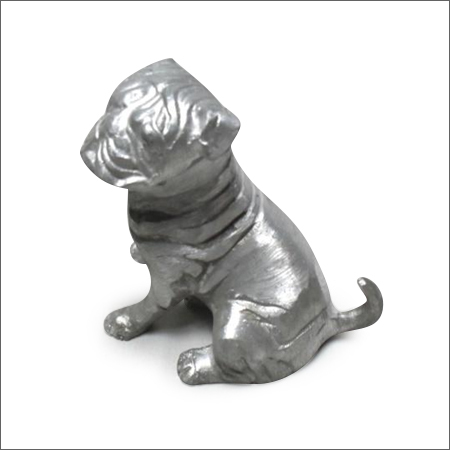 Washable 6X6 Inches Aluminium Sitting Dog Sculpture