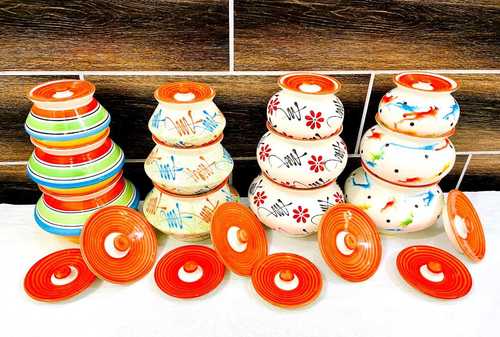 Handi Set Hand Painting - Ceramic, Multicolor, Hand Painted Design | Durable, Polished Surface Finish