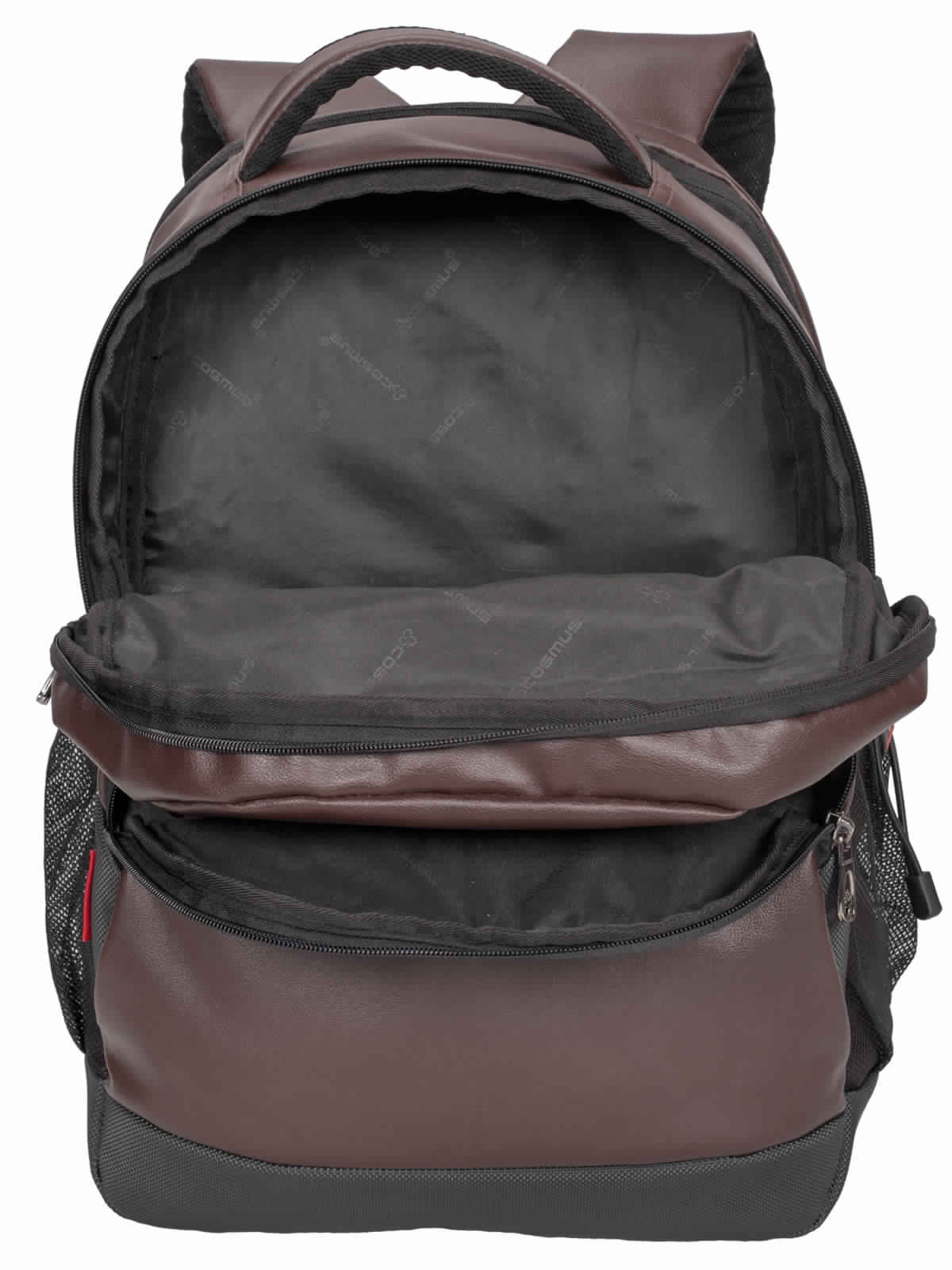 Brown Pu Leather Laptop Backpack