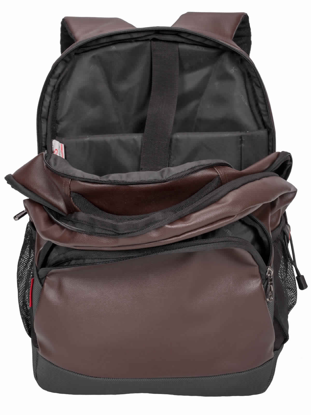 Brown Pu Leather Laptop Backpack