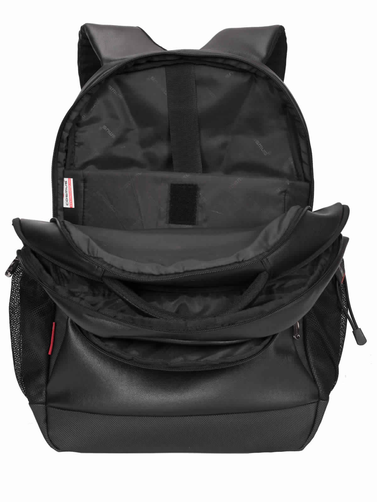 Black Leather Laptop Backpack