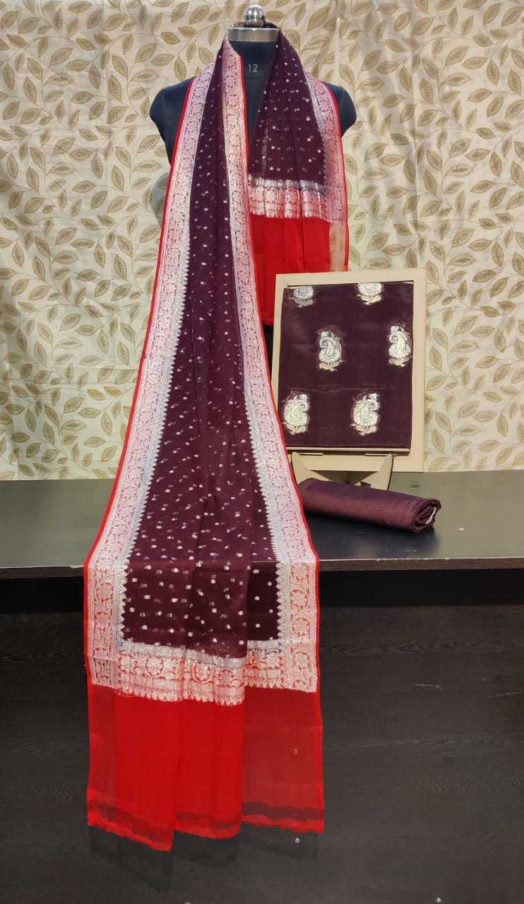 Ladies Chiffon Dupatta - Color: Pink And White