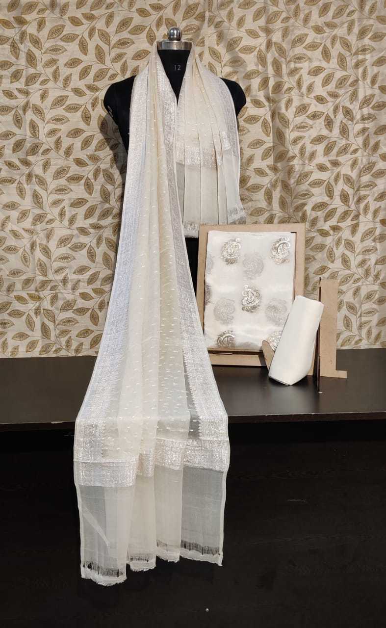 Ladies Chiffon Dupatta - Color: Pink And White