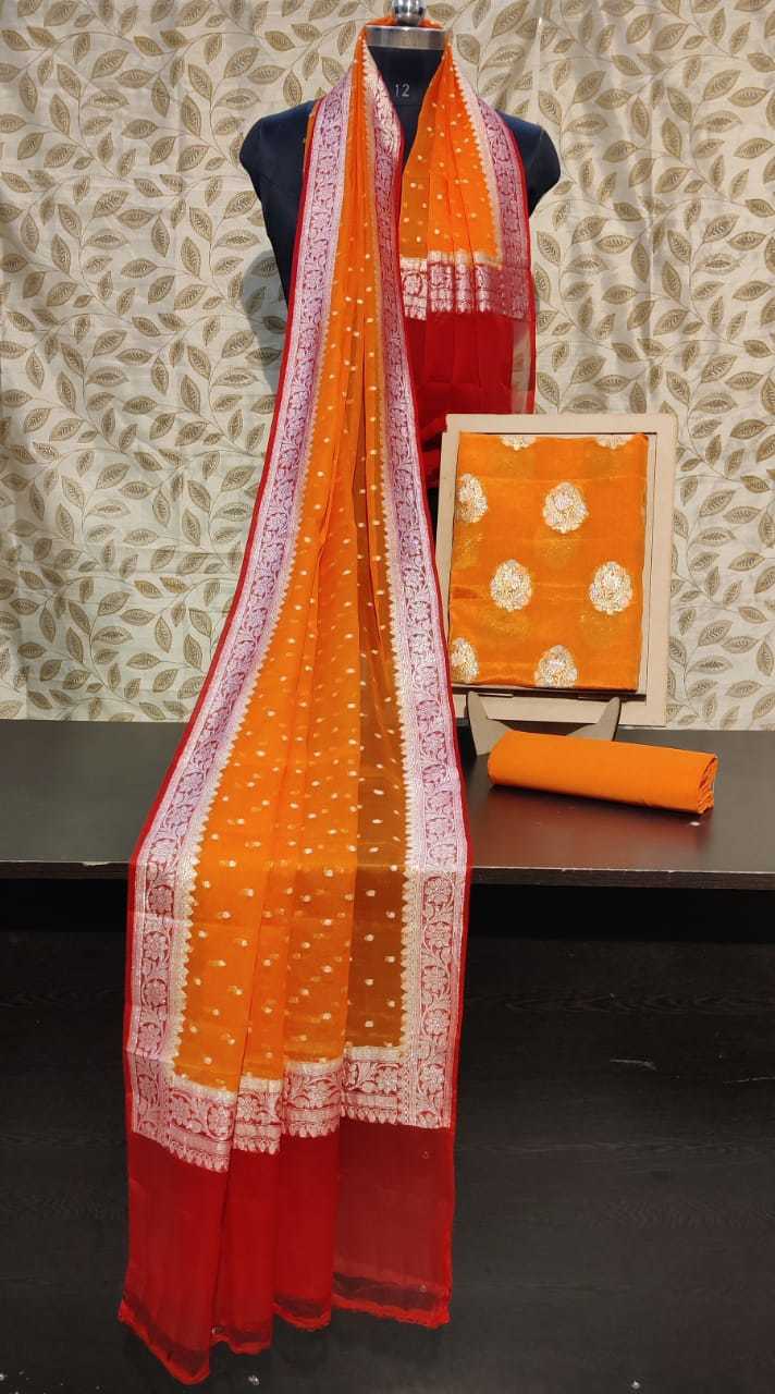 Ladies Chiffon Dupatta - Color: Pink And White