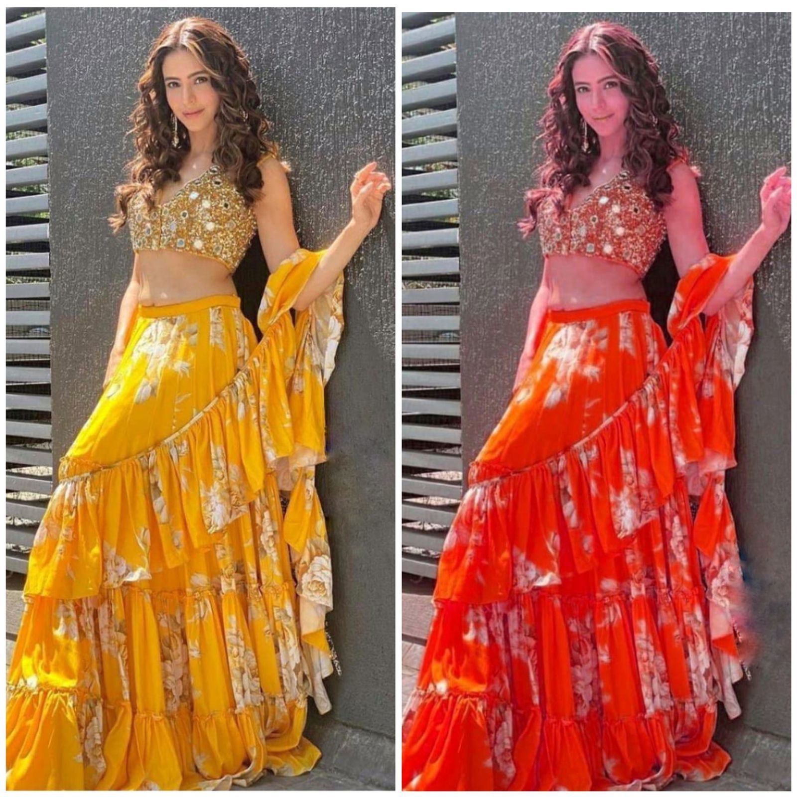 Ruffle Frill Digital Print Designer Lehenga - Ethnic Indian Style, Washable Fabric | Women''s Fashion Statement