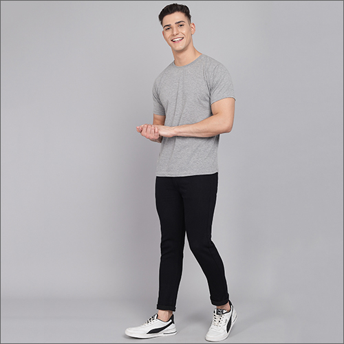 Mens Black Slim Fit Jeans - Cotton Blend, Regular Fit | Washable, Plain Dyed, Suitable For Rainy, Spring, Summer, And Winter Seasons