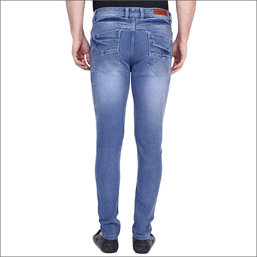Washable Mens Light Blue Slim Fit Jeans