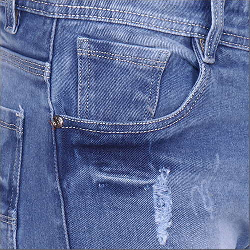 Washable Mens Light Blue Slim Fit Jeans