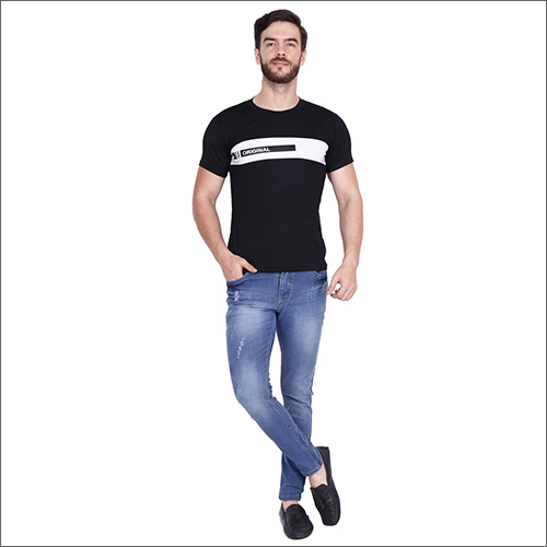 Washable Mens Light Blue Slim Fit Jeans