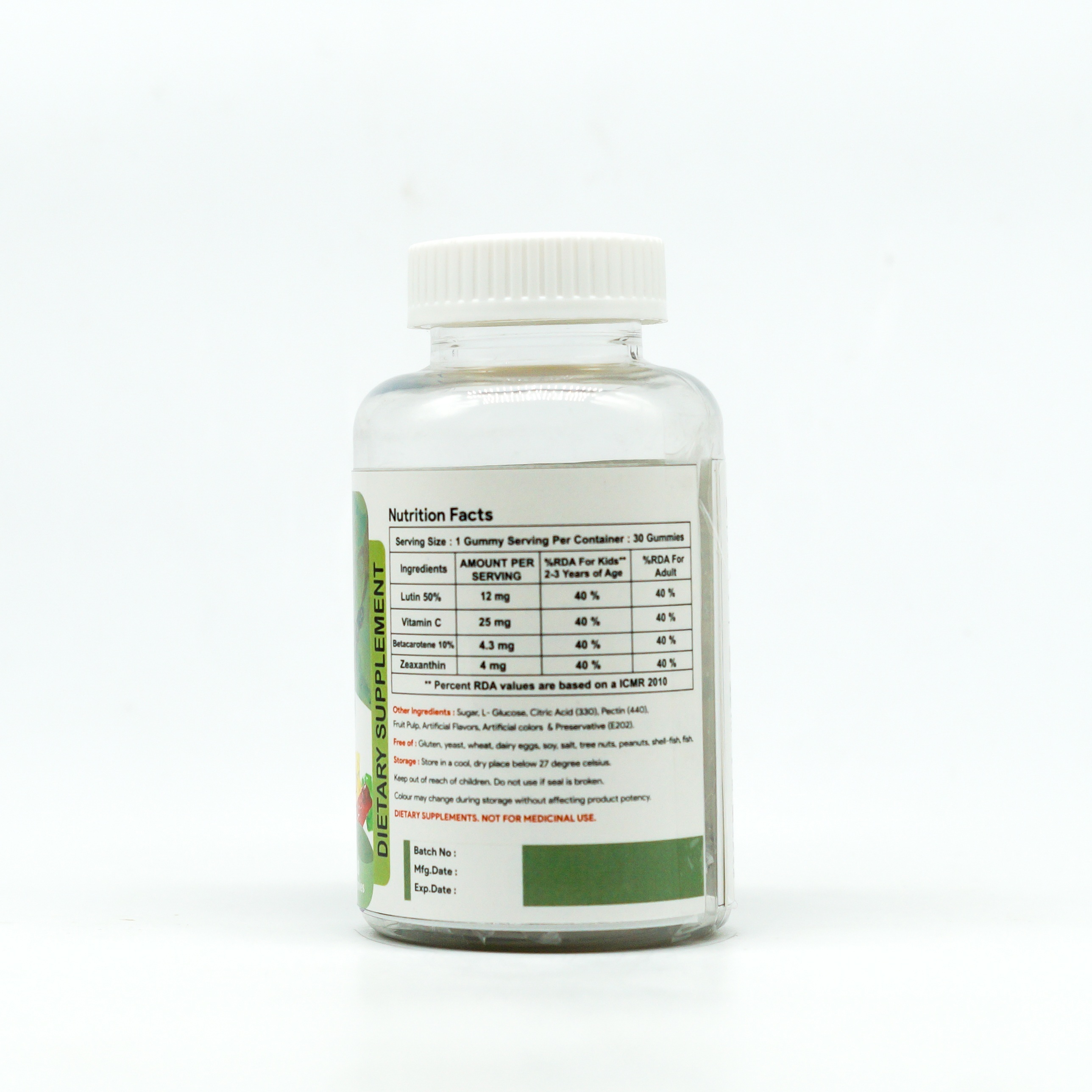 Eye Care Gummies - Gummies, 24 Months Shelf Life | Lutein, Vitamin C, Beta Carotene, Zeaxanthin, Improve Eyesight