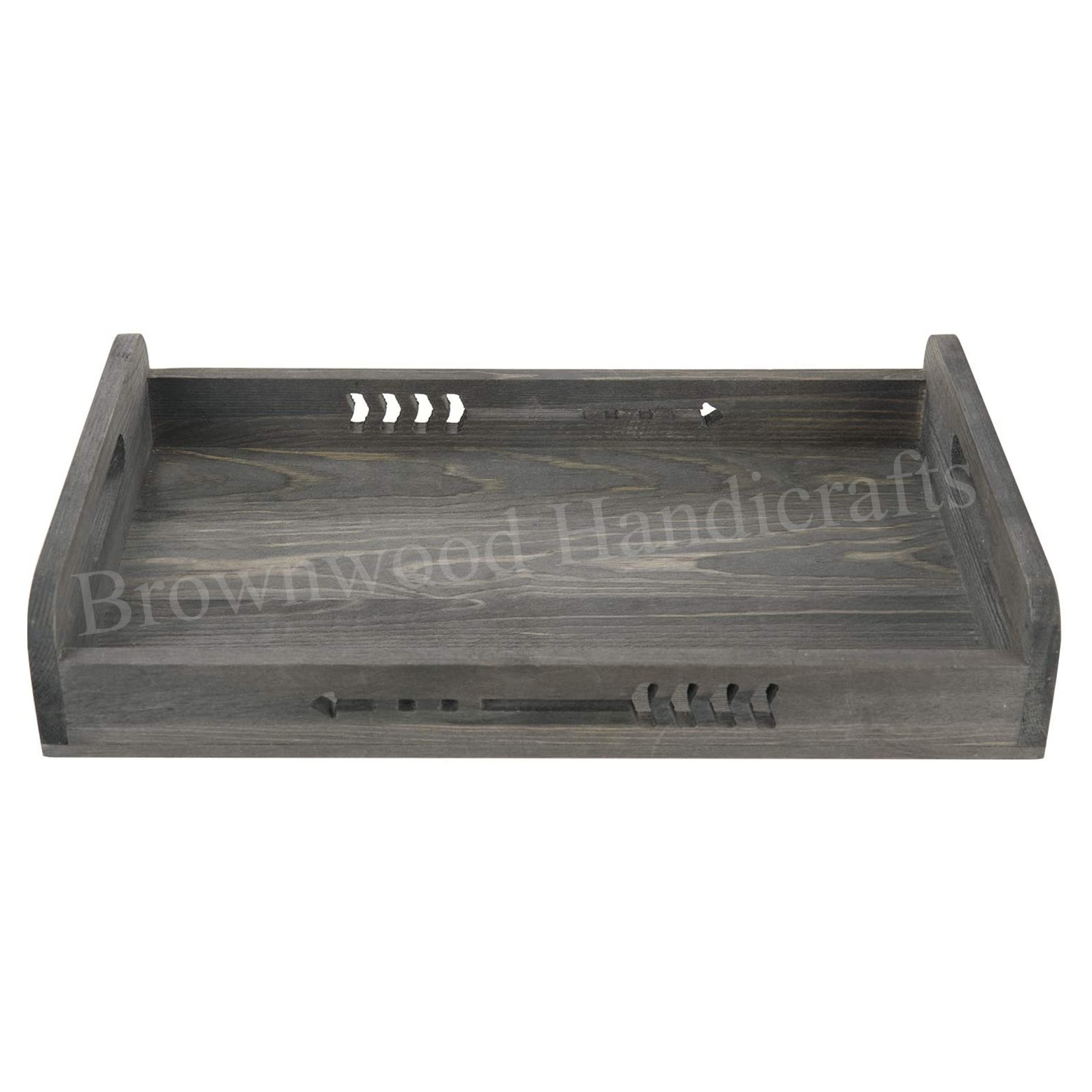 Burnt Pine Wood Rectangle Serving Tray