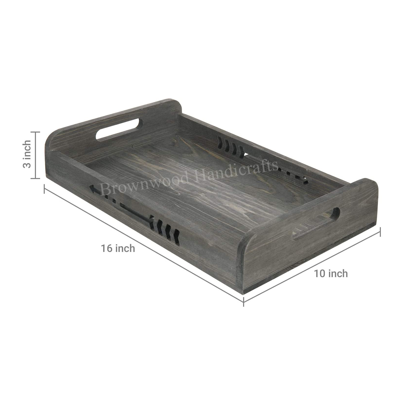 Burnt Pine Wood Rectangle Serving Tray