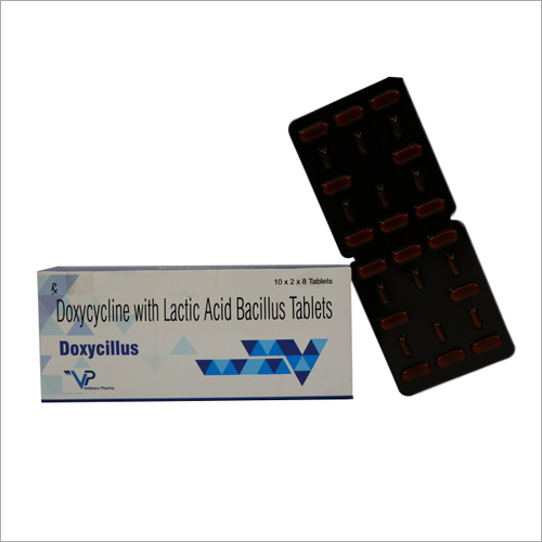 Doxycycline With Lactic Acid Bacillus Tablets - 8 Count, Antibiotic For Pneumonia And Urinary Tract Infections, Store In A Dry Place