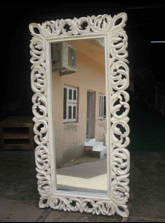 Antique Wooden Mirror And Photo Frames - Seasoned Mango Wood, Custom Sizes And Shapes | Hand-carved, Painted, Polished For Wall And Home Decor