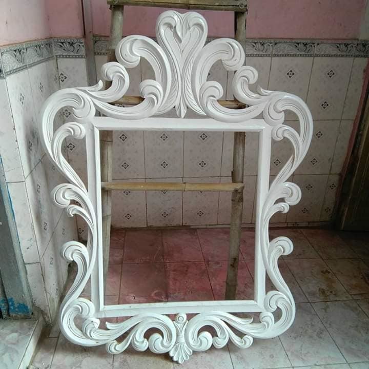 Antique Wooden Mirror And Photo Frames - Seasoned Mango Wood, Custom Sizes And Shapes | Hand-carved, Painted, Polished For Wall And Home Decor