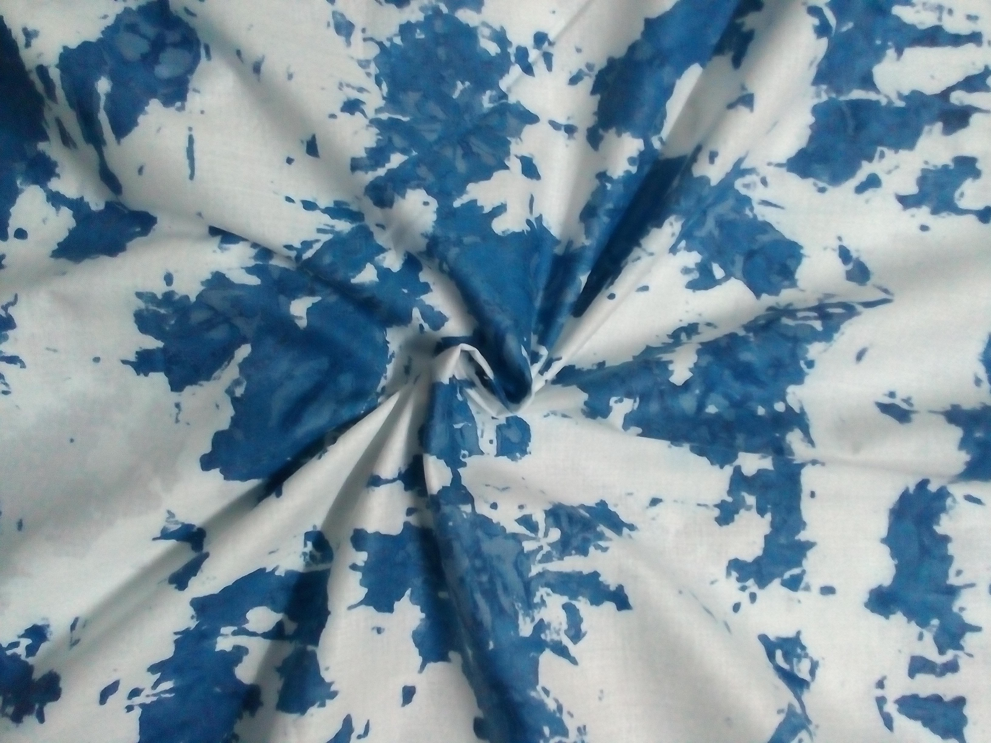 Natural Tie And Dye Organic Cotton Fabrics - 100% Organic Cotton, 42 Inch Width, 85 Gsm Weight, Any Color, Printed Texture | Versatile For Garments And Upholstery