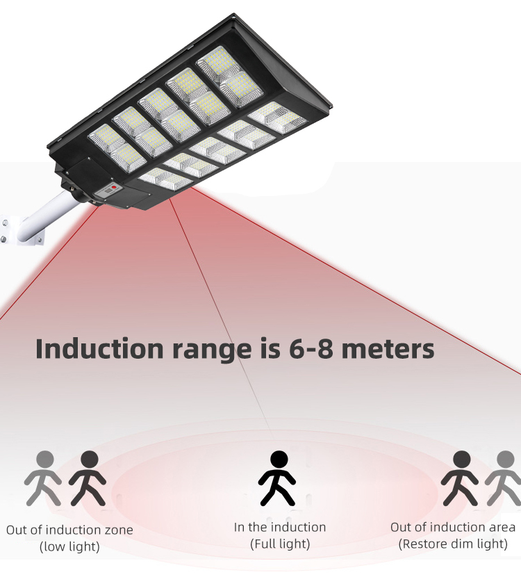 Black Realbuy Solar Led Street Light 350w With Remote Control And Motion Sensor