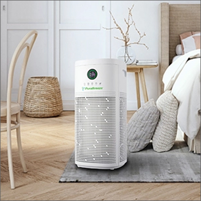 Purabreeze Air Purifier - 12x12x24 In, White | Hepa & Activated Carbon Filtration, Uv Sterilization, Led Touch Controls, 300 Sq Ft Coverage