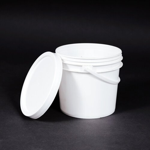 5 Kg Zyme Pesticide Bucket - Plastic HDPE, Round Shape, Available in Multiple Colors | High Strength, Leak Proof, Tamper Evident Design