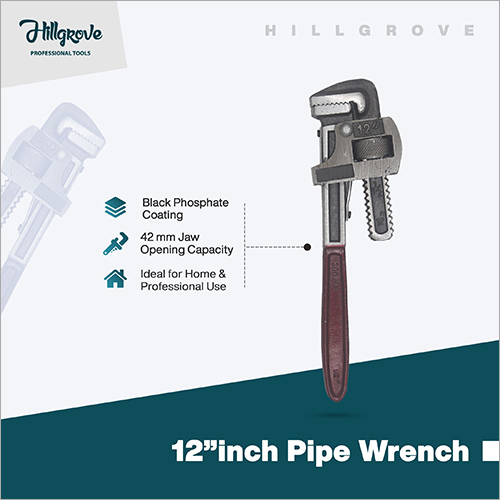 Hillgrove Universal Multi-function Professional 12 Inch With 0-42mm Jaw Opening Capacity Pipe Wrench Spanner