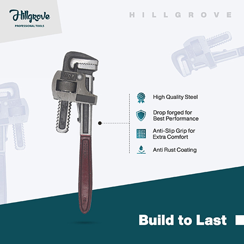 Hillgrove Universal Multi-function Professional 12 Inch With 0-42mm Jaw Opening Capacity Pipe Wrench Spanner