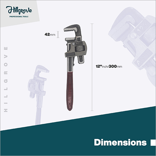 Hillgrove Universal Multi-function Professional 12 Inch With 0-42mm Jaw Opening Capacity Pipe Wrench Spanner