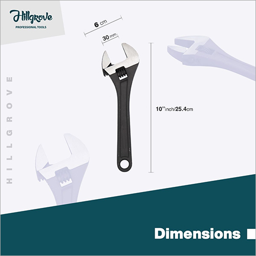 Hillgrove Universal Multi-function Professional 10 Inch With 0-30mm Jaw Opening Capacity Adjustable Wrench Spanner