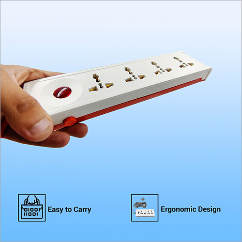 Hillgrove Power Extension Board - 4 Pin, 380 V Voltage, 50 Hz Frequency, Single Phase | Stainless Steel Material, 5 Meter Long Cable With Surge Protector