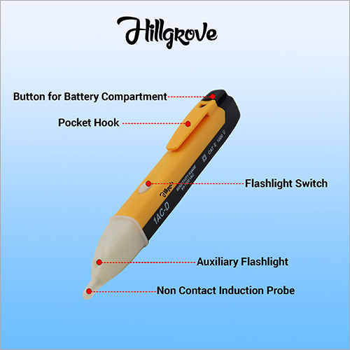 Hillgrove Vlt1 Electrical Non Contact Voltage Detector Pocket Pen 90-1000v With Flashlight & Beep Sound High Analog Voltage Tester