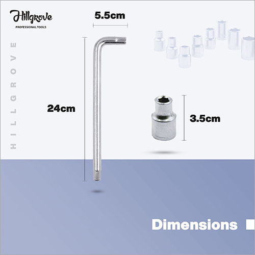 Hillgrove Scs 10pc Hex Socket Spannar Set With Carry Box