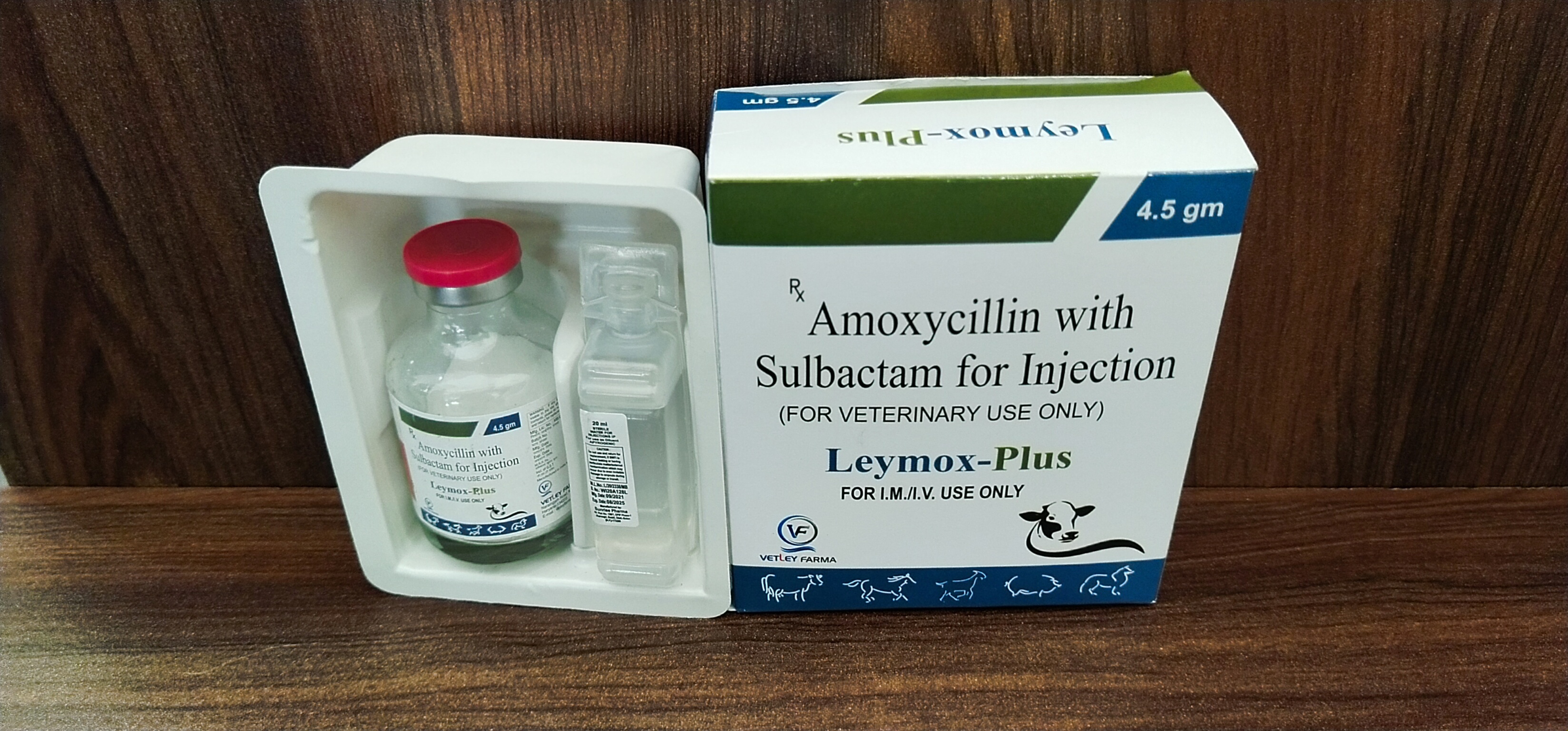 Amoxycillin With Sulbactam - 4500 Mg Injectable Powder | Veterinary Solution For Bacterial Infections In Aquatic And Land Animals, Effective For Cats, Dogs, Cattle, And More