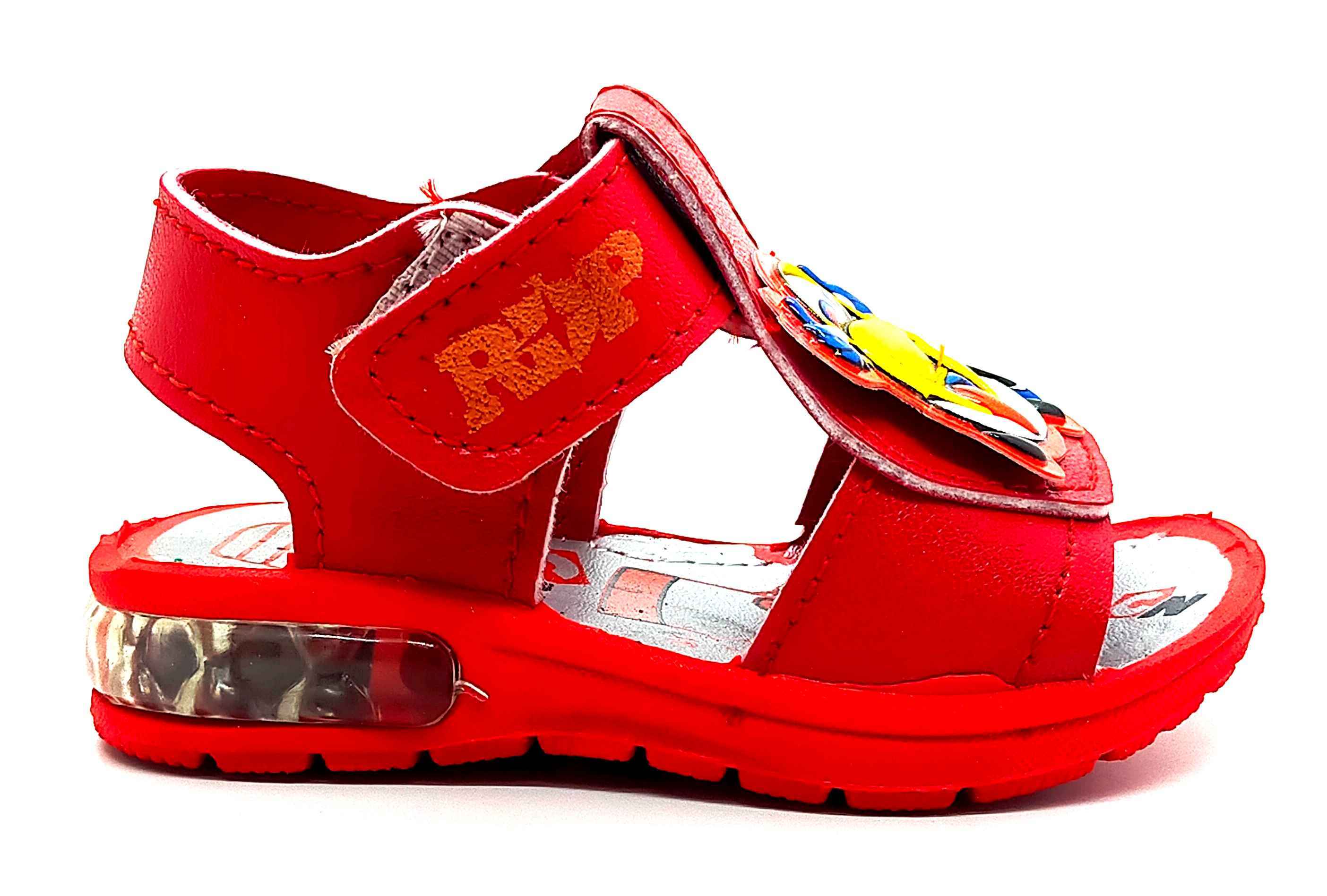Led Light Sandals - Velcro Type, 15x20 Size, Red Color | Unisex Design For Ages 1-3, Built-in Led Lights Glow While Walking, Perfect For Spring & Summer