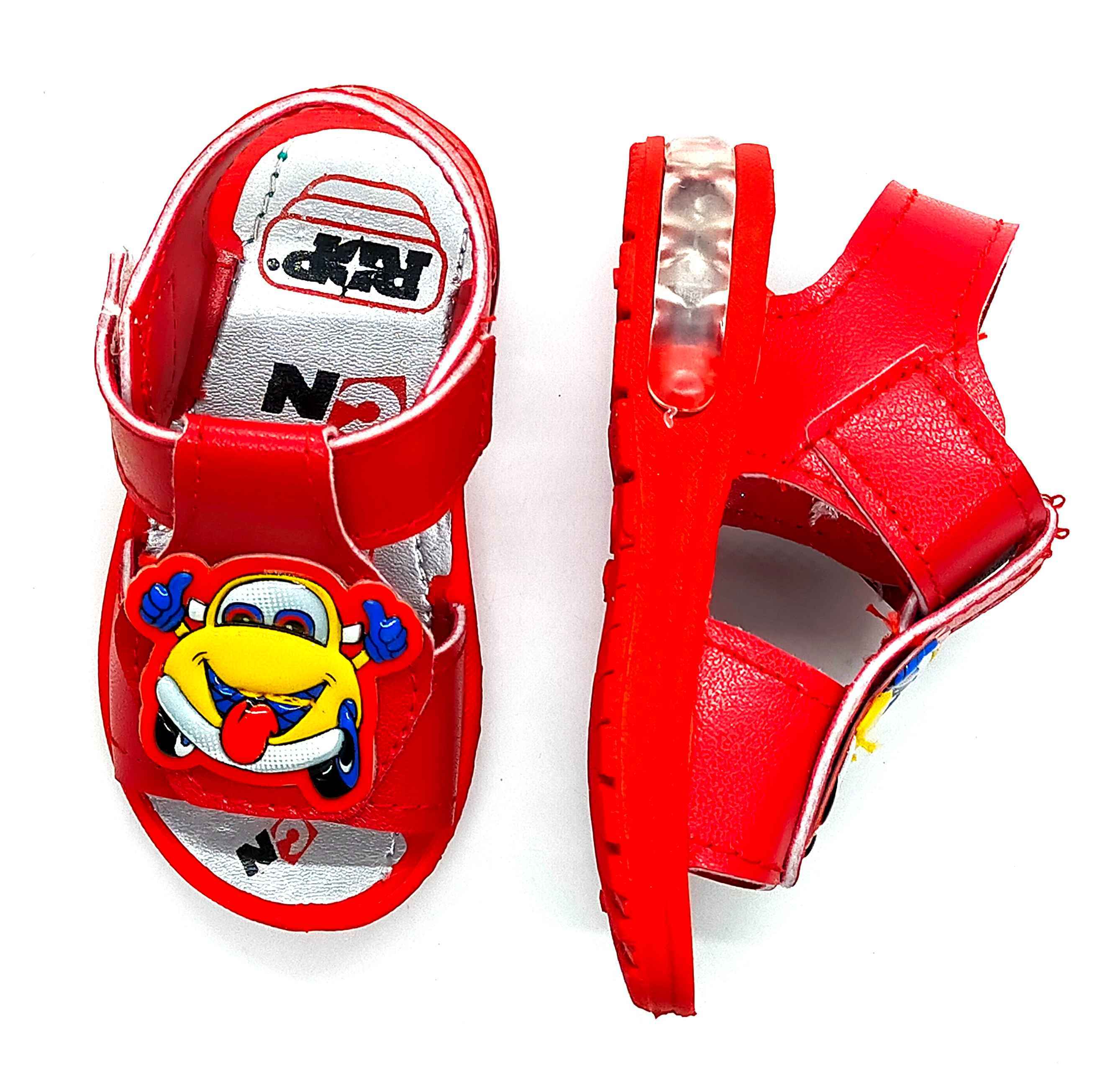 Led Light Sandals - Velcro Type, 15x20 Size, Red Color | Unisex Design For Ages 1-3, Built-in Led Lights Glow While Walking, Perfect For Spring & Summer