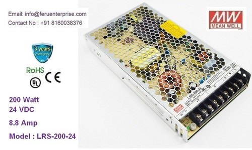 Lrs-200-24 मीनवेल स्म्प्स विद्युत आपूर्ति दक्षता: 89.5%