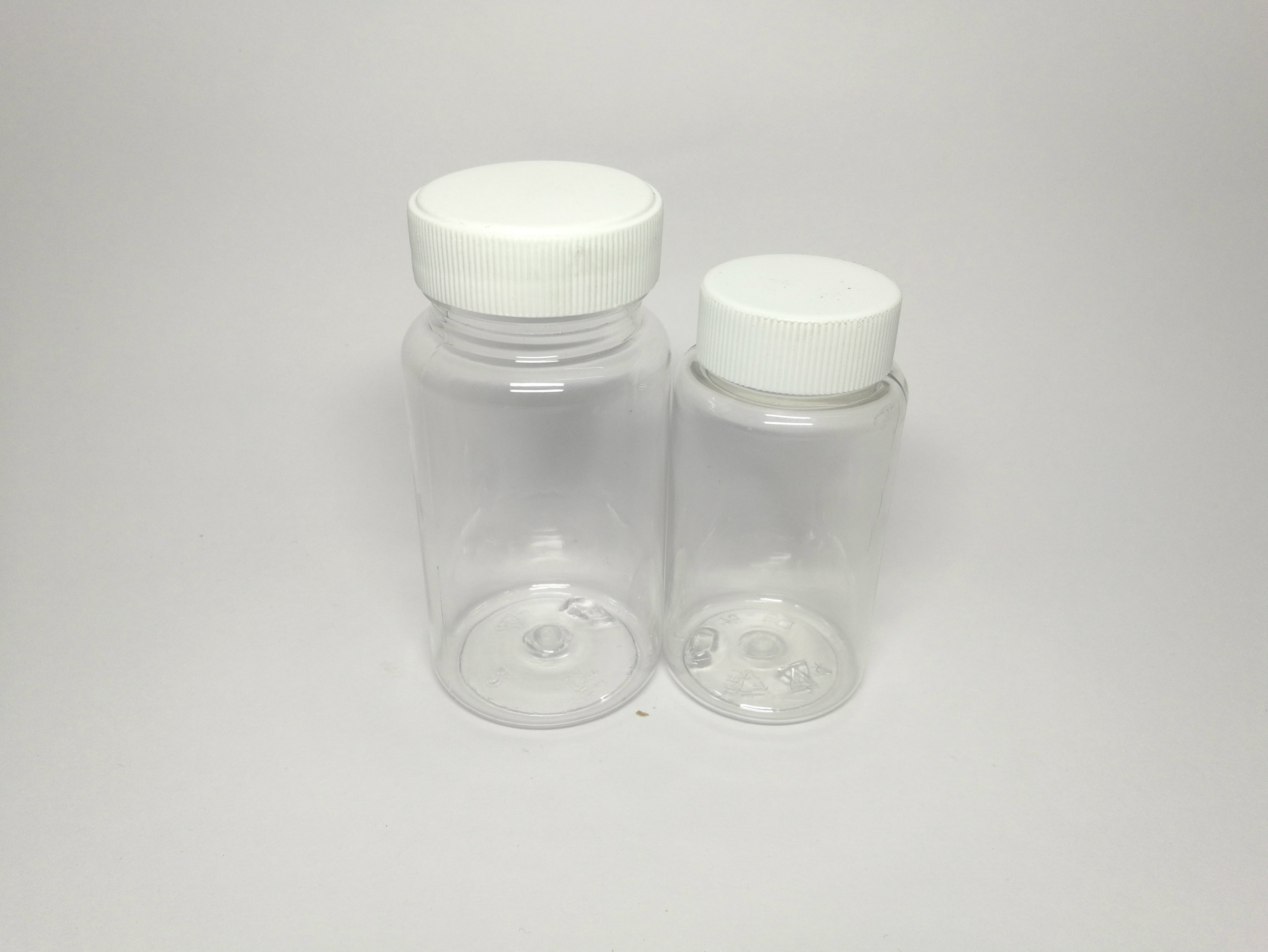 Pet Tablet Capsule Container - 45cc To 500cc Size Range, Transparent, Black, White And Amber Color Options, Rigid Plastic, Screw, Crc And Fliptop Caps For Capsules, Tablets, Pills, And Chocolate Storage
