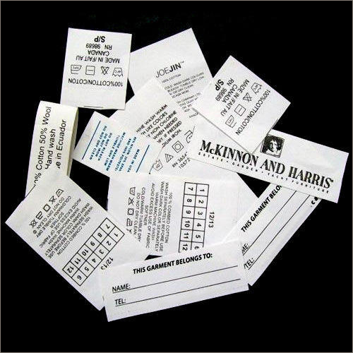 सफेद तफ़ता मुद्रित लेबल