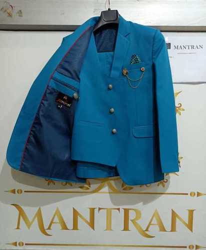 ऑरिक ब्लू थ्री पीस सूट