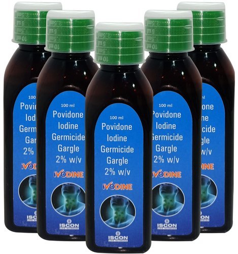 Povidone Iodine Germicide - Liquid Formulation 100 ml, 2% Flavored Aqueous Base for Fast Relief of Flu and Sore Throat Symptoms