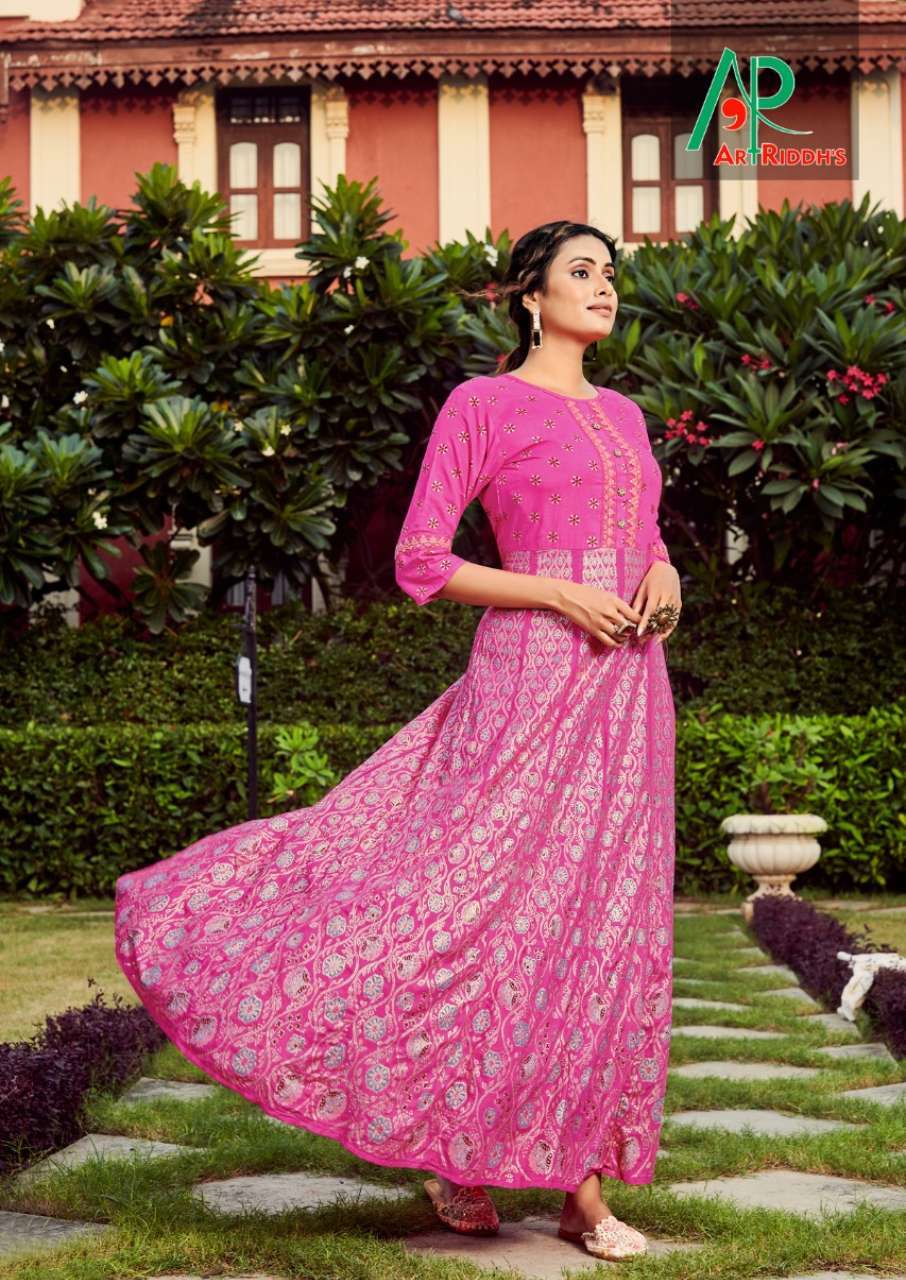 Silk Gown Rayon Printed Gown Catalogue Set