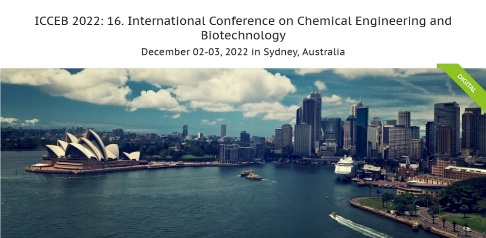International Conference On Chemical Engineering And Biotechnology Use: Industrial