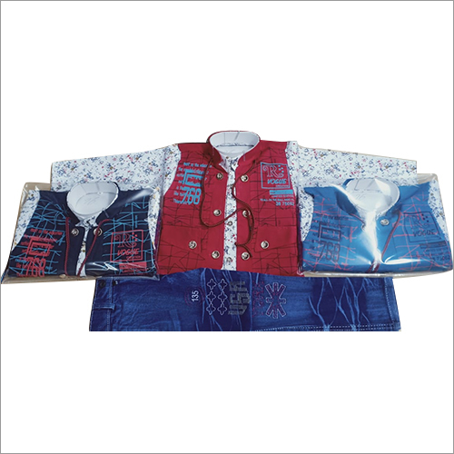 Multicolor Kids Baba Modern Suit
