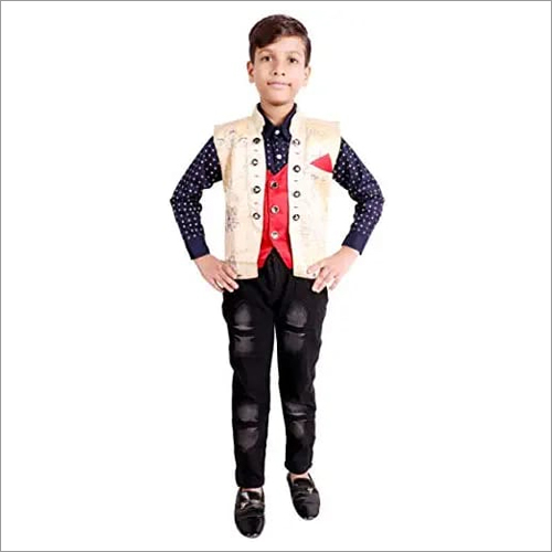 Multicolor Kids Baba Modern Suit