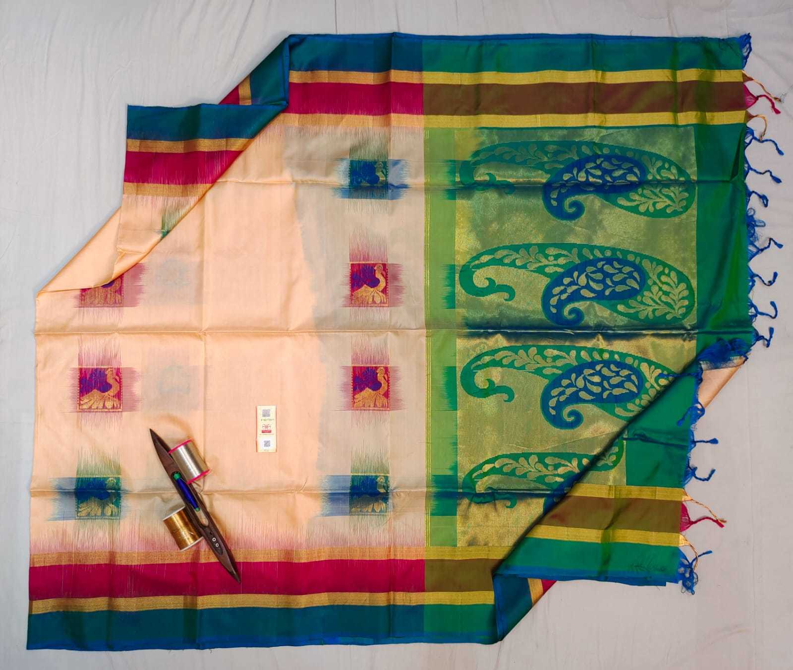 Green With Blue Rich Pallu Pure Kanjivaram Silk