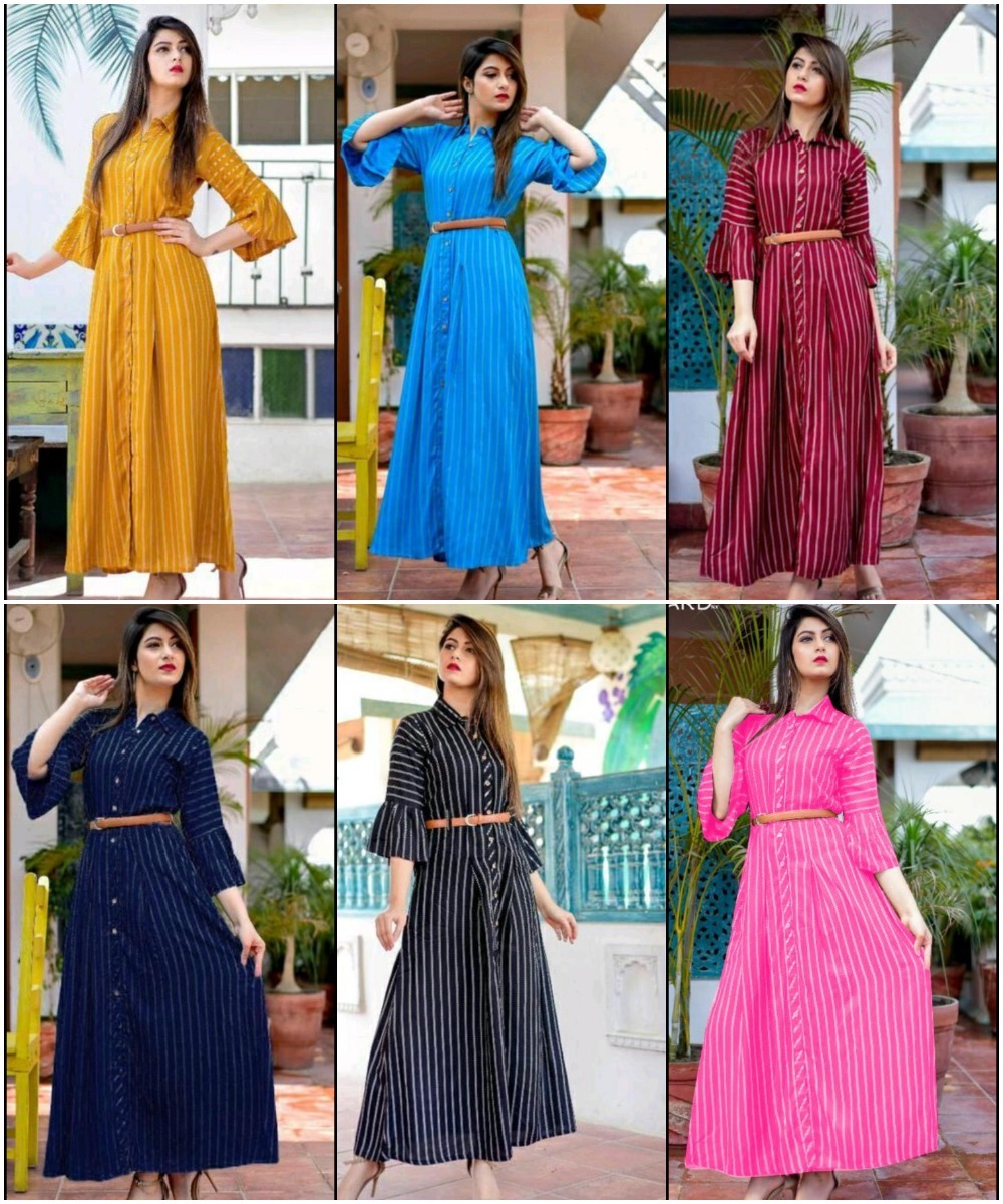Multi Color Trending Fancy Long Dress