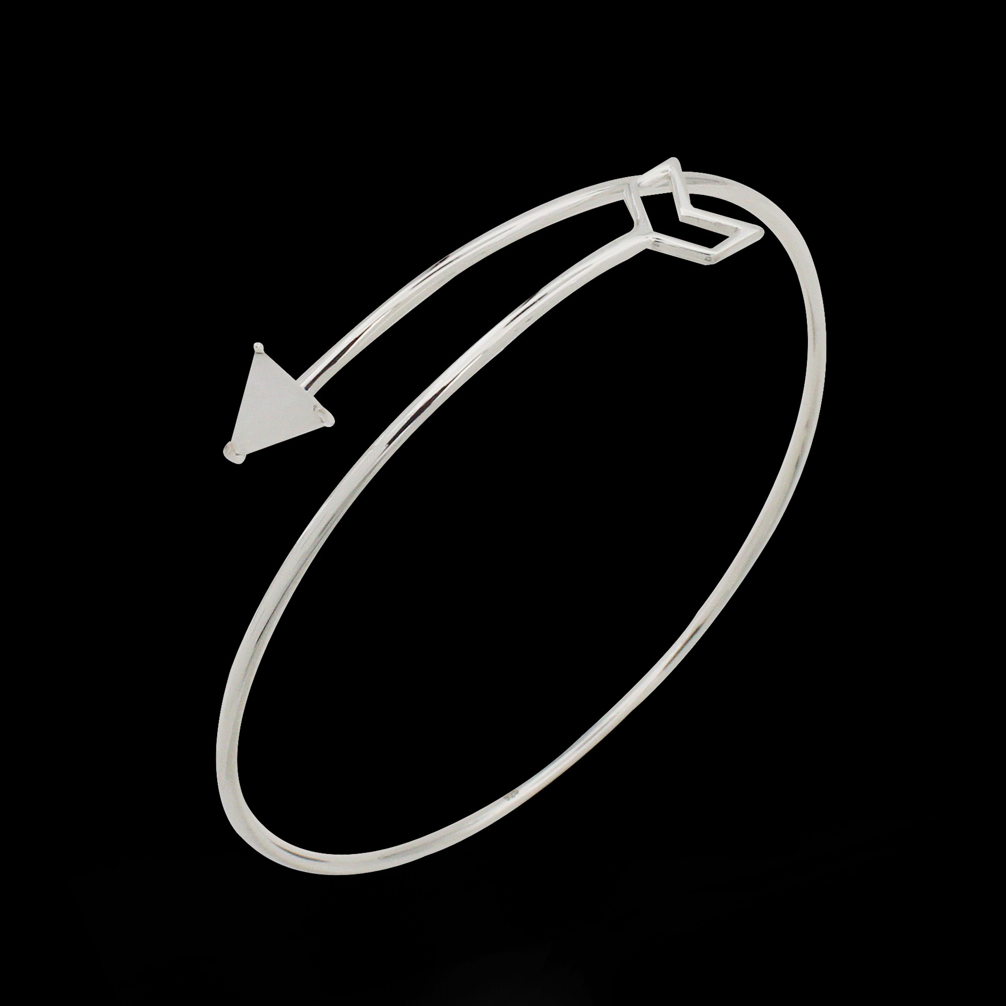 925 Sterling Silver Arrow Moonstone Cuff Bracelet