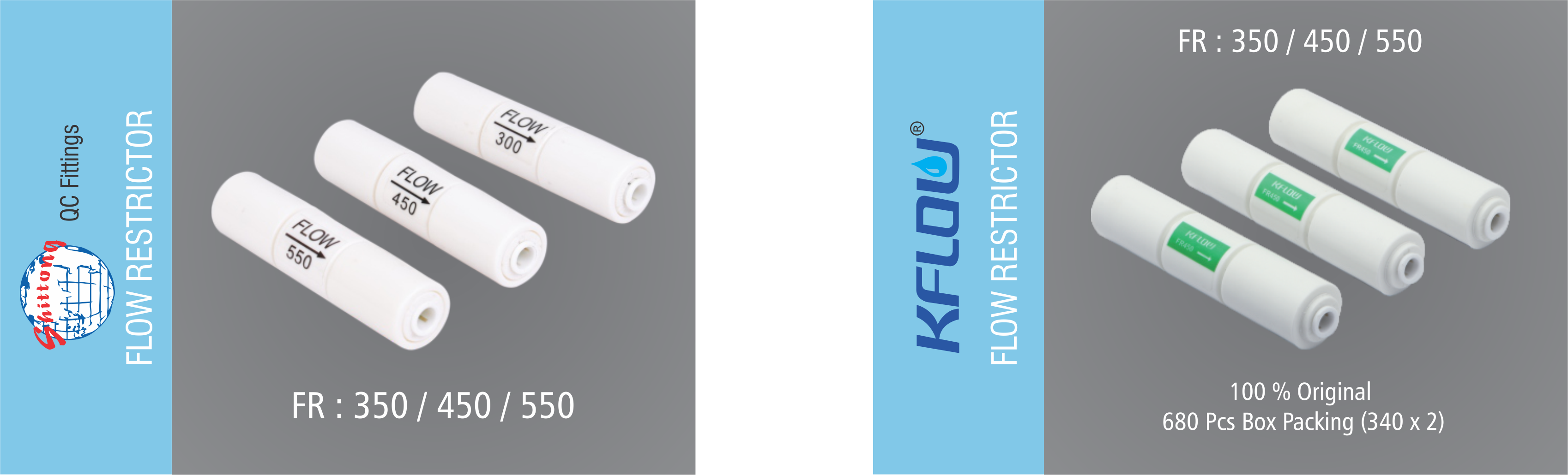 Flow Restrictor - Polypropylene, 1.5" X 0.5" Dimensions , 300-550 Gpm Flow Rate, 100 Psi Operating Pressure, Nsf Certified