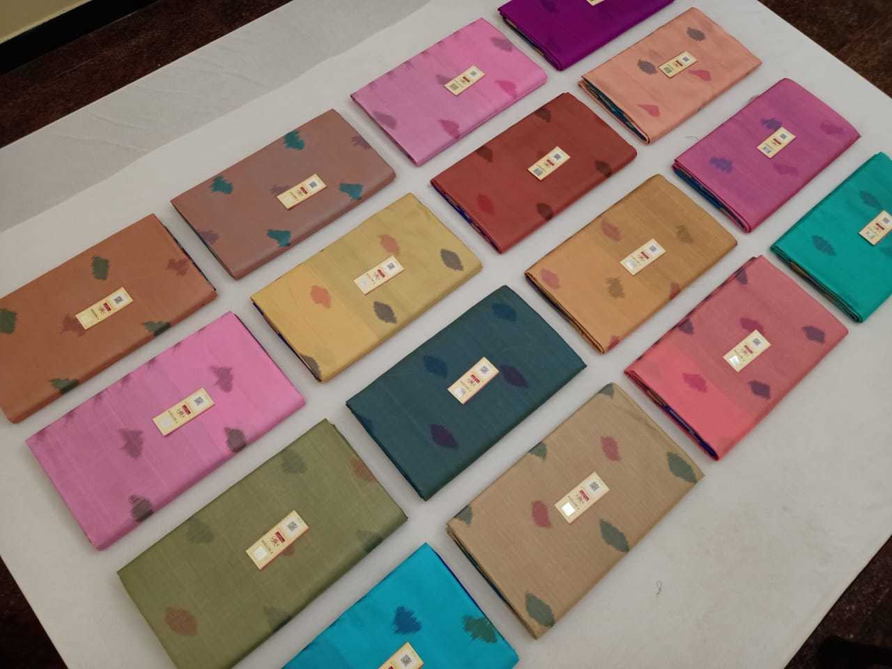 Grey With Rama Blue Ikkath Pure Silk Saree