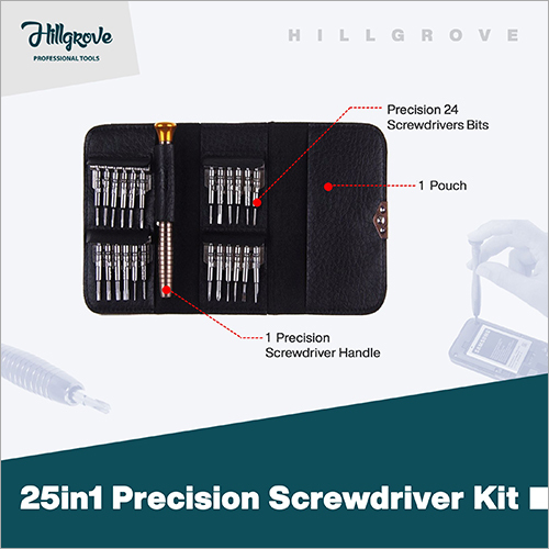 Hillgrove Portable Pocket Screwdriver Kit - Stainless Steel, 25 In 1 Tools For Garage Use